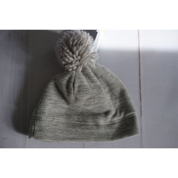Cat & Jack Fleece Pom Pom Beanie in Gray - Size 2T-5T, NWT - Picture 3 of 6